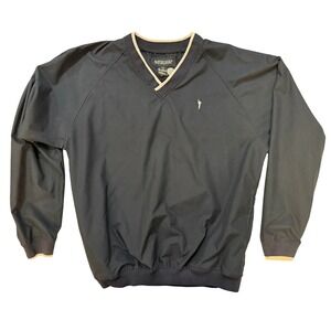 Austin Golf Tour Collection Mens‎ Windbreaker V-Neck Pullover Black Austin Texas